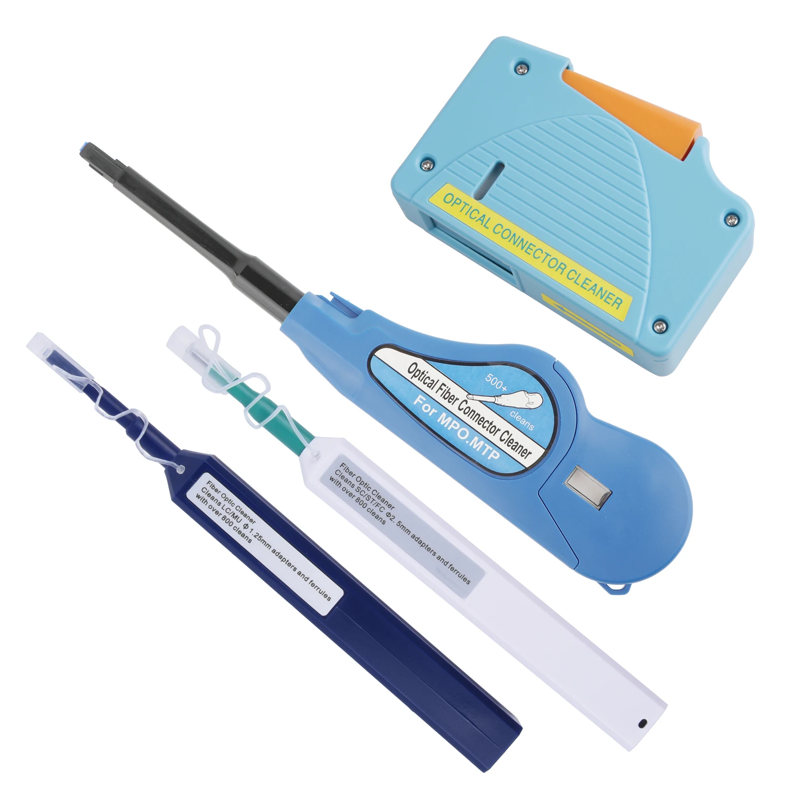 4 قطعة مجموعة أدوات تنظيف الألياف البصرية ، 1.25 مللي متر LC MU موصل/2.5 مللي متر SC FC ST LC ، MPO/MTP قلم تنظيف الألياف البصرية الصغير بزر واحد #1