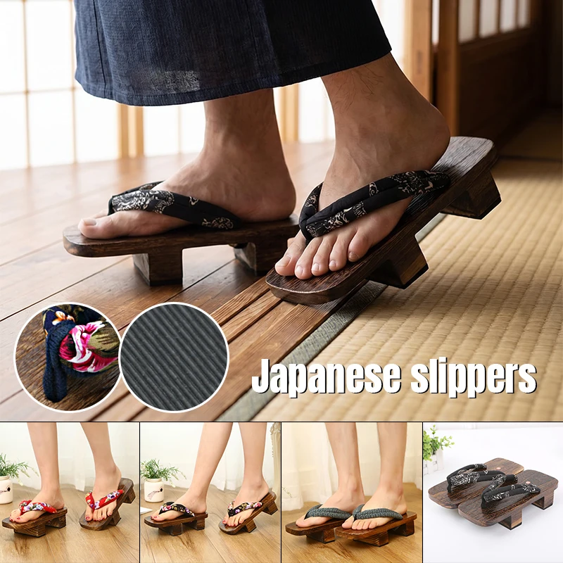 Chinese Style Cosplay Costumes Geta Slipper Japanese Traditional Sandal Wooden Clogs Women Flip-Flops Geta Wooden Shoes