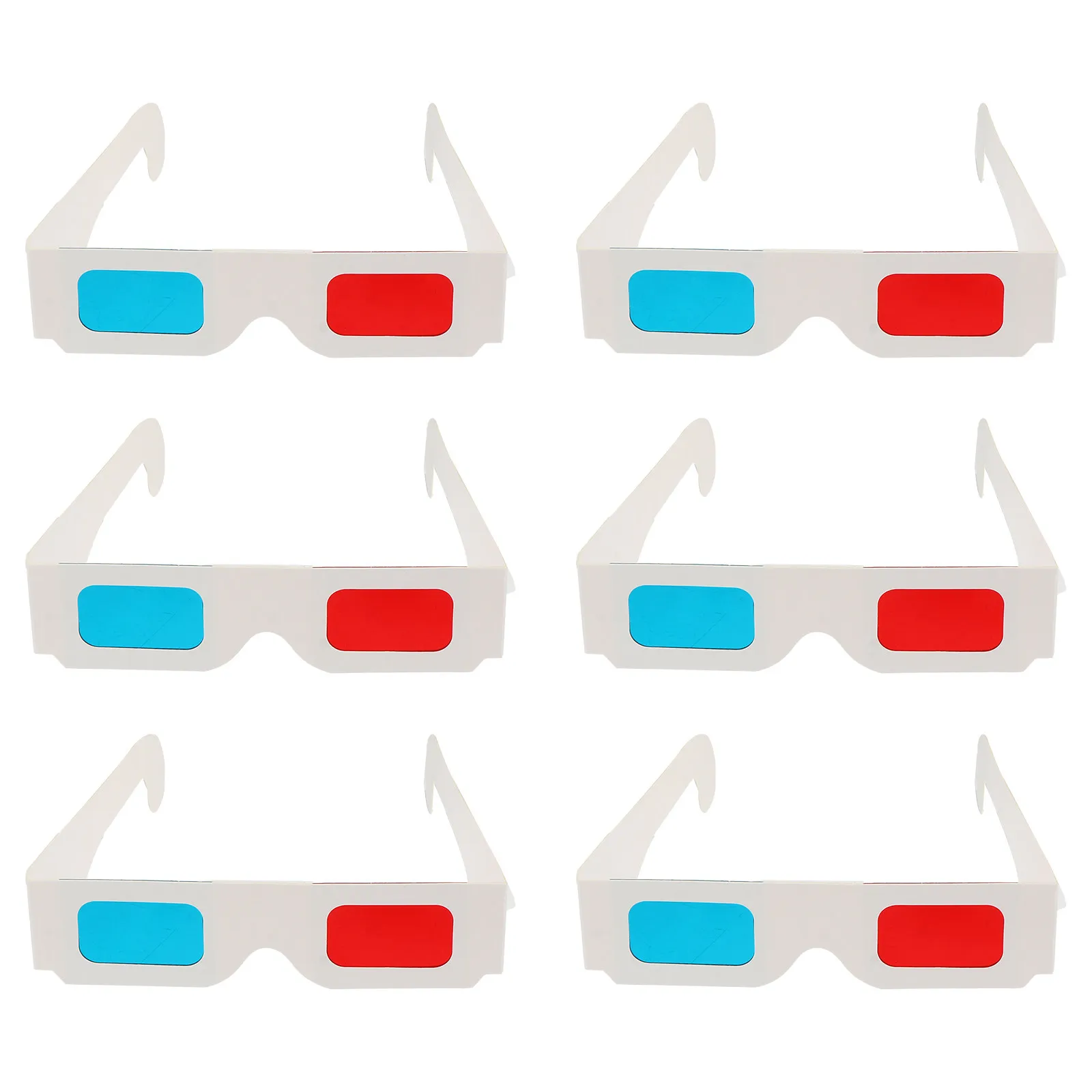 100Pcs 3D Cardboard Glasses Red Blue Lenses Disposable Paper Anaglyph Eyewear for Movies Video Kids Adults Party Decoration
