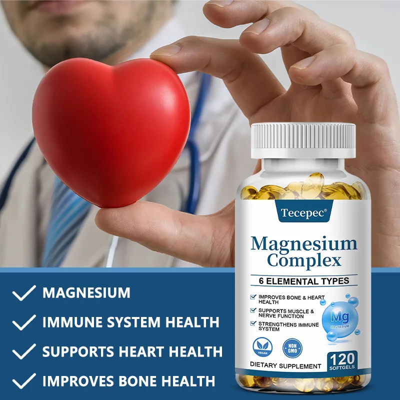 Magnesium Complex 500 Mg - 6 Element Types - Bone, Heart, Immune & Energy Support