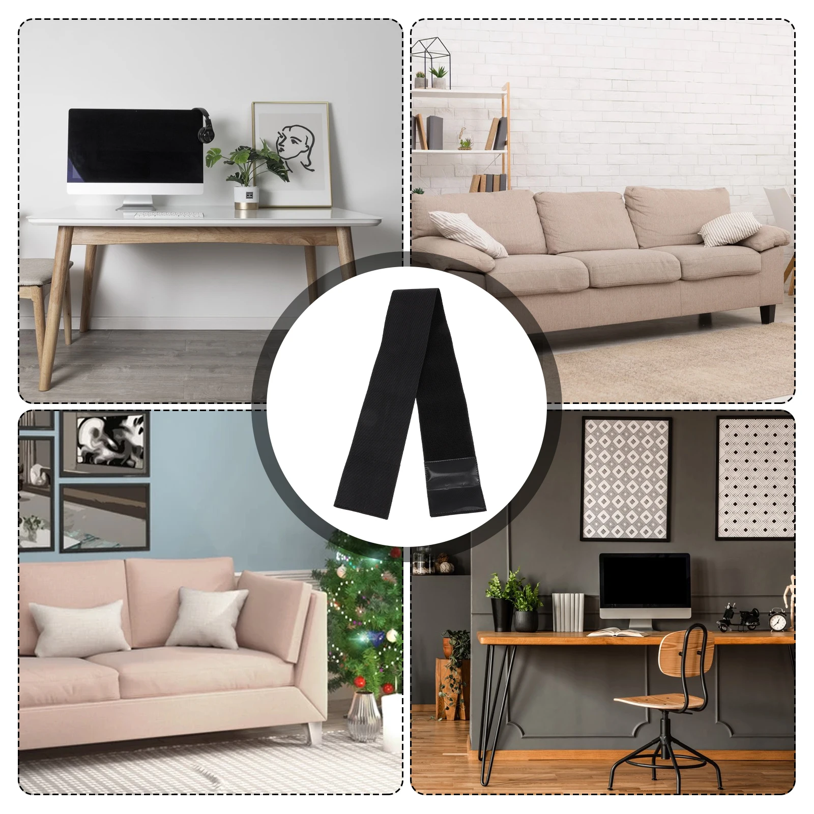 

Adjustable Under Sofa Blocker Elastic Gaps Guard Couch Bed Furniture Connector Stretchy Nylon Easy Install Pet Kids