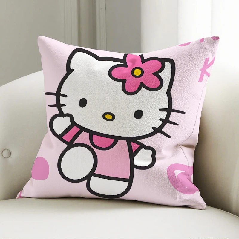 

Sanrio Hello Kitty Pillow Cover Flower Pattern Decorative Cushion Sofa Bedroom Kids Fan Gift