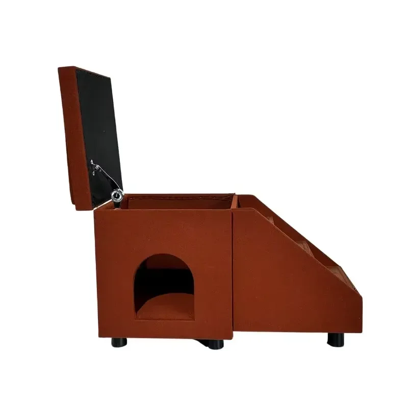 3 Step Folding Dog Stairs Velvet Non Slip Pet Ramp for Small Medium Puppies Cats Solid Pattern Portable Indoor Outdoor Use