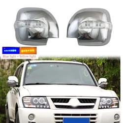 YOYO Car ABS Chrome Rearview Accessories Plated Trim 2001 - 2006 For Mitsubishi Montero Pajero V73 Door Mirror Cover With LED