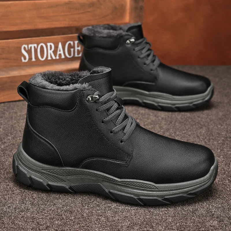Men's winter snow boots, outdoor fashionable, casual, sporty, warm, wear-resistant outdoor cotton boots