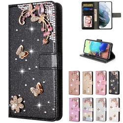 Flash Diamond Wallet Case For Huawei P40 P30 Pro Lite P smart 2019 2021 Luxury Glitter Cover