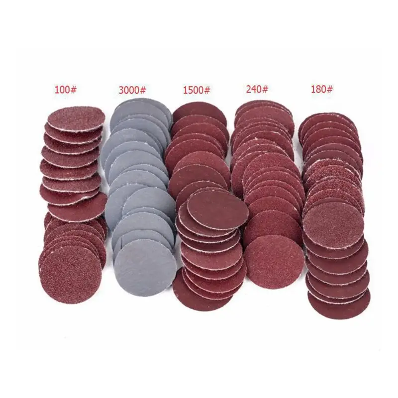 RABIT AS59~ 1 Inch 300 Pcs Sanding Discs Pad Kit Round Sandpaper Hook Loop Sander Backer