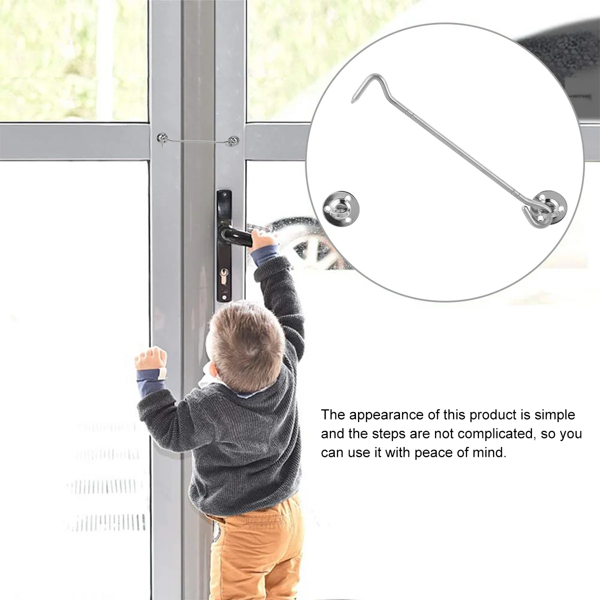 

2pcs Stainless Windproof Window Window Hook Durable Windproof Lock For Glass Fixing Old-Fashioned Hardware Hook