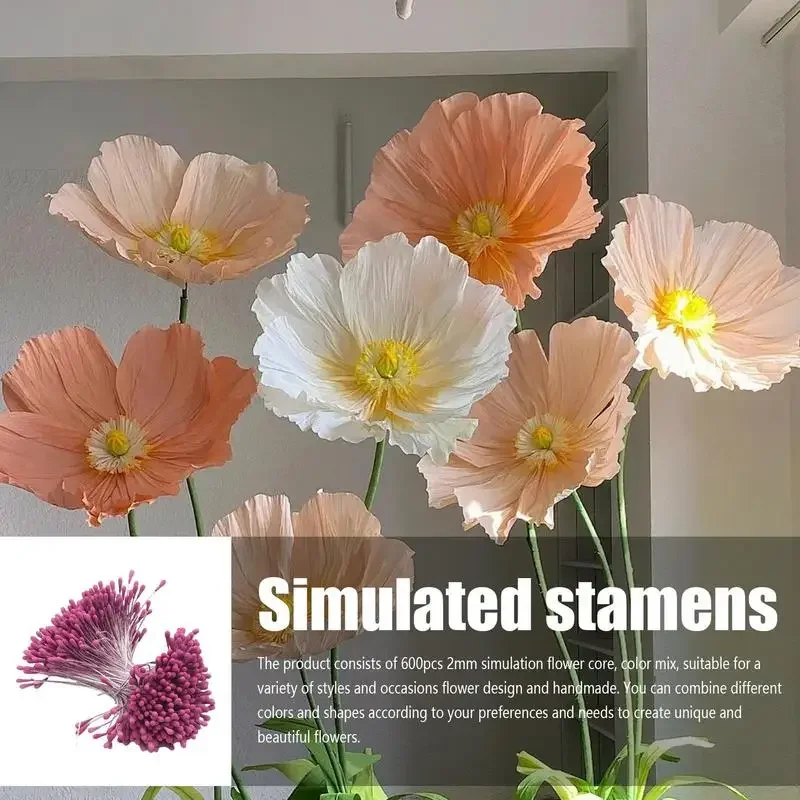 600Pcs Flowers Stamen DIY Artificial Flowers Wreath for Wedding Party Home Decor Flower Core Stamen Flower Accessories