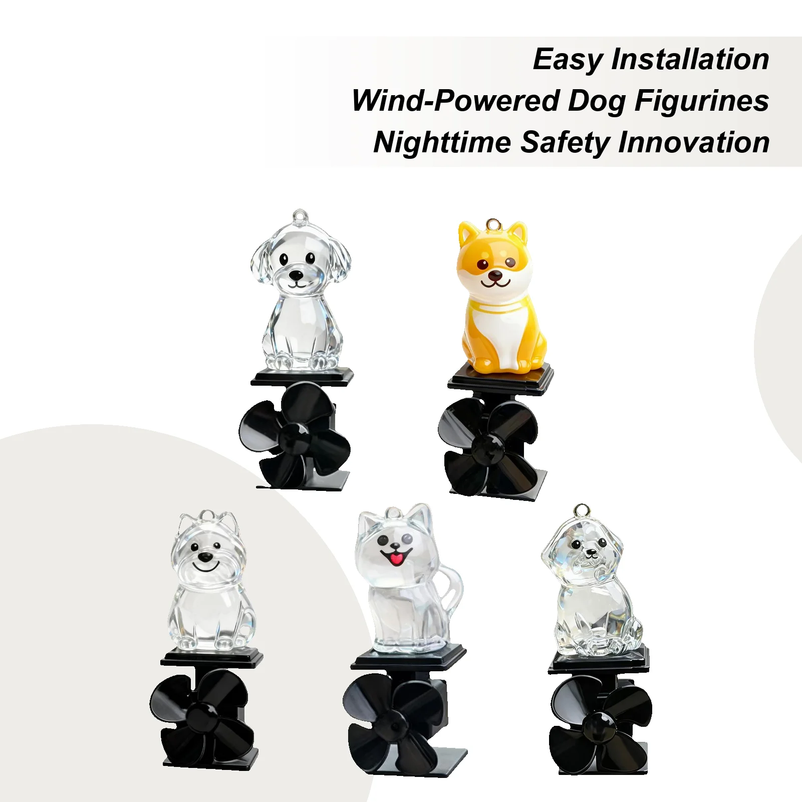 

Motorcycle Wind Powered Electric LED Colorful Light Dog Figurine Motorcycle Light Up Decoration For Motorcycle Cycling Handlebar
