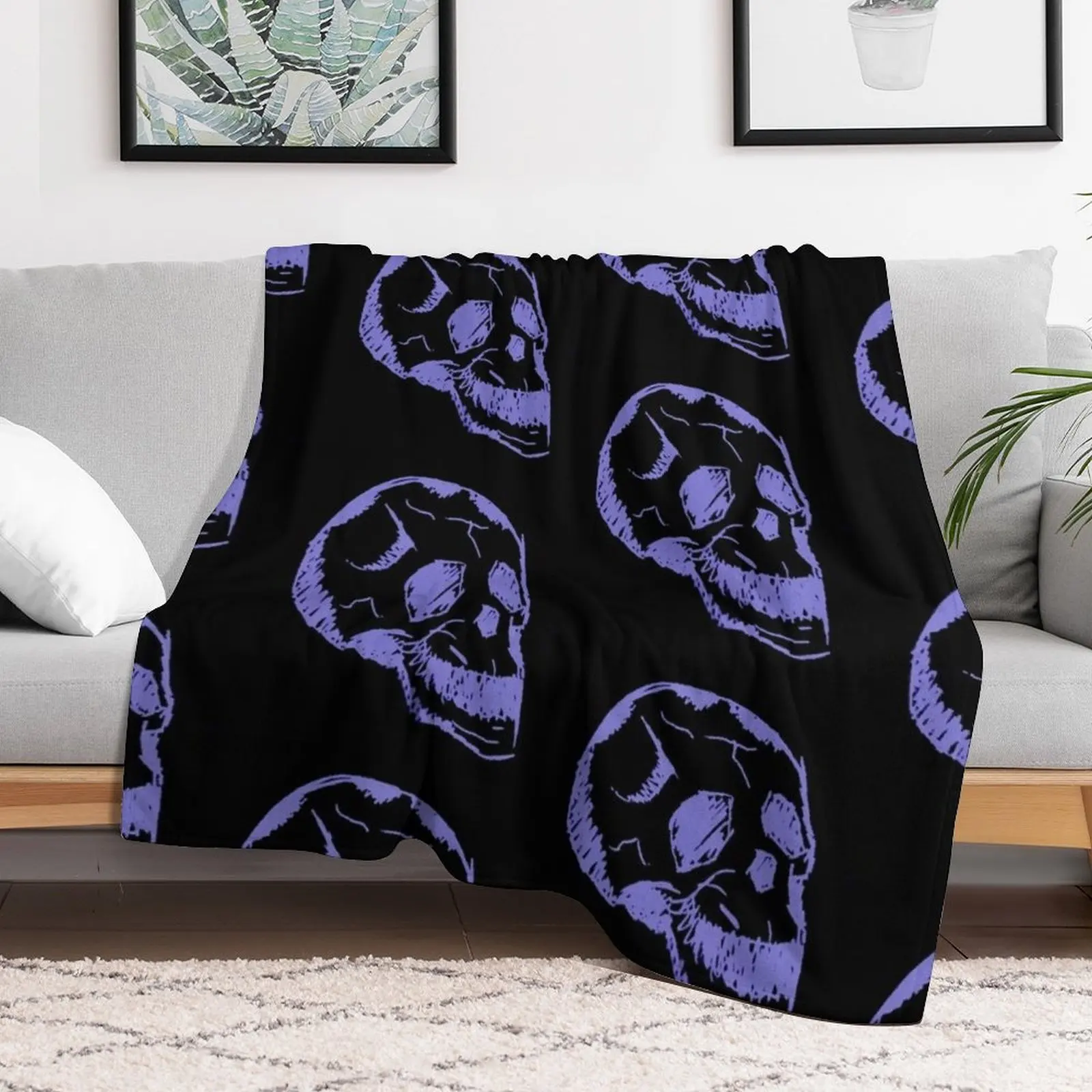 Monochrome Skull Throw Blanket Blankets For Bed Furry Blankets