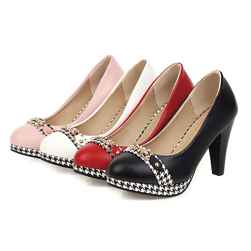 Sgesvier On Sale Elegant Big Size 32-48 Spike High Heels Platform Platform Spring Lady Women Shoes Woman Slip On Party Pumps