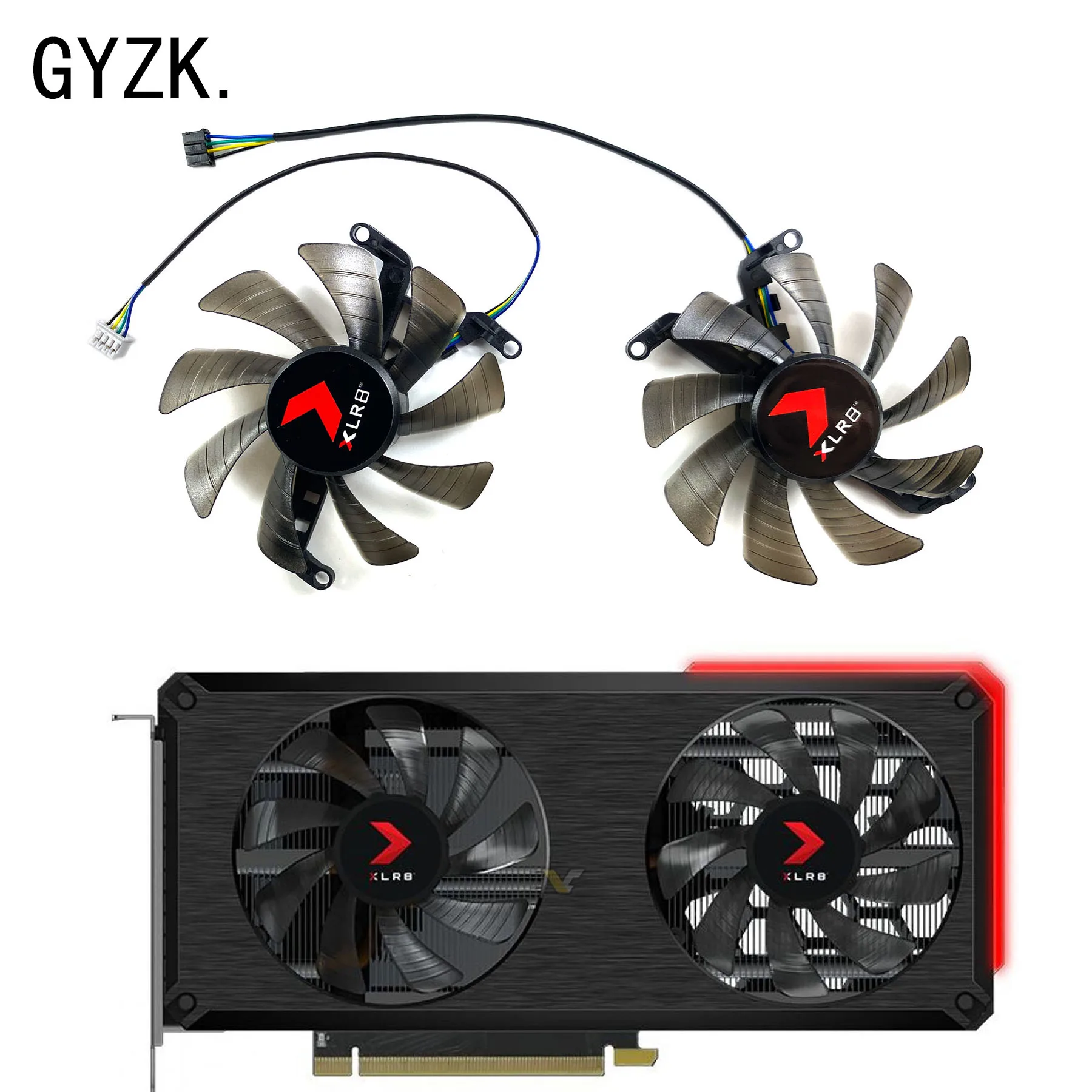 New For PNY GeForce RTX3060 3060ti XLR8 REVEL EPIC-X Dual Fan Graphics Card Replacement Fan