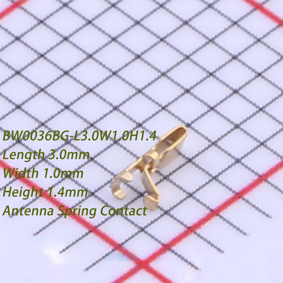 100Pcs Bw0036Bg-L3.0W1.0H1.4 Semi-Gilded Length 3.0mm Width 1.0mm Height 1.4mm 3X1X1.4Mm Stainless Steel Sus 301 New Original Smd Antenna Spring Contact