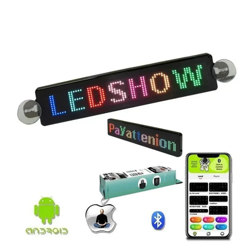 Z1272 DIY LED Advertising Screen LED Car Display Message Board Programmable Scrolling Message for Car Window Cafe Bar Store Sign