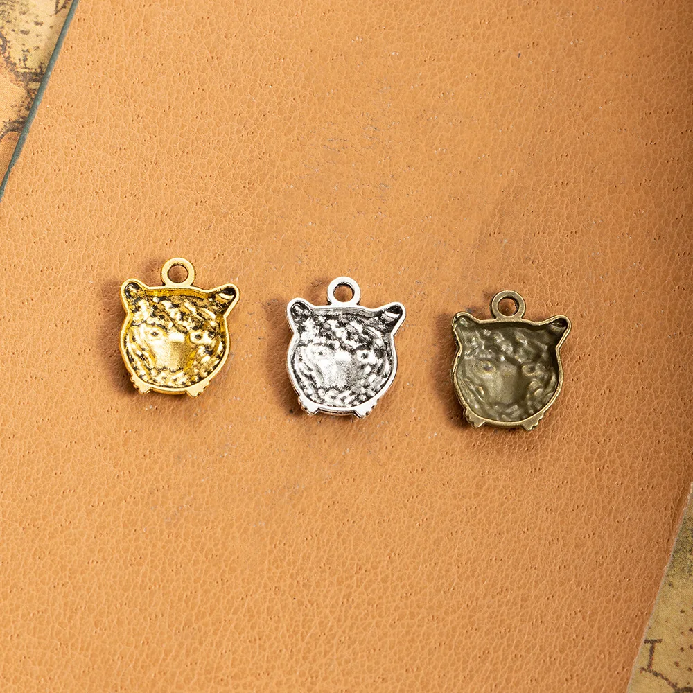 20 Pcs/Lot 15*12mm 3 colors Tiger Charms Antique Pendants for Jewelry Making Necklace Bracelet Accessories Findings
