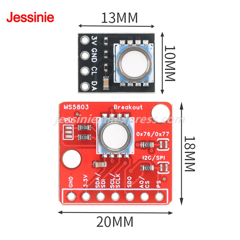 5pcs/1pc MS5803 MS5803-01BA MS5803-14BA High Precision Fluid Liquid Gas Pressure Height Sensor Module Waterproof IIC I2C/SPI