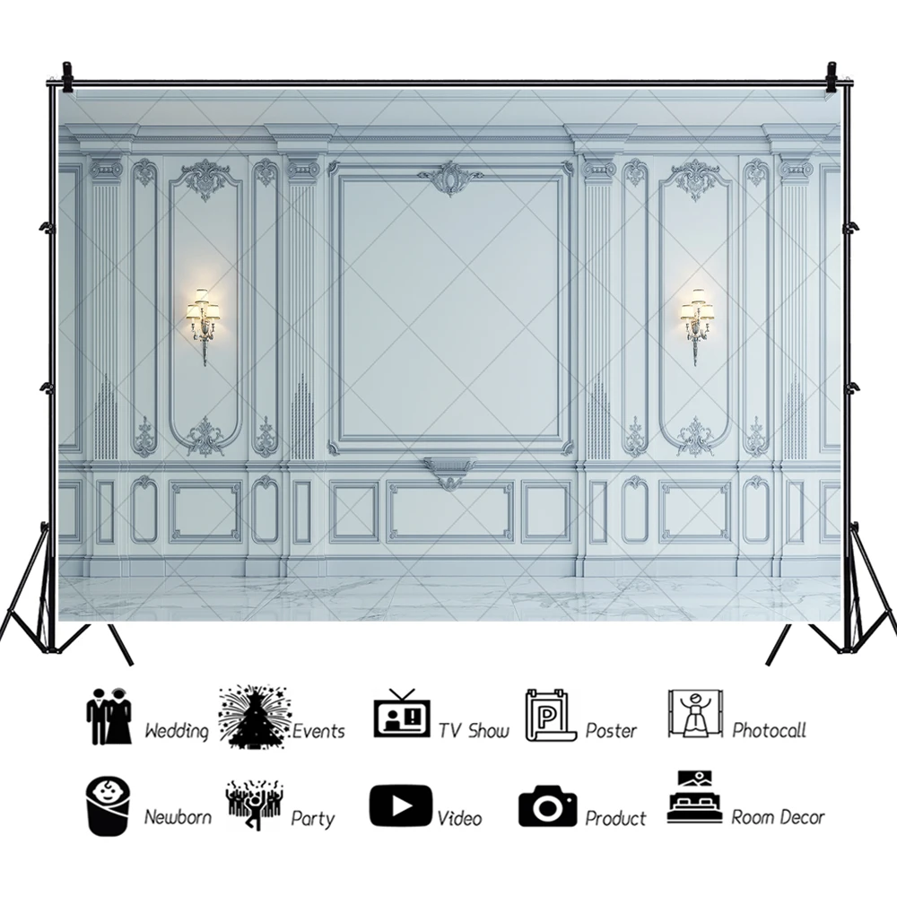 Vintage Chic Wall Studio Photoshoot Backdrops Custom Wedding Party Family Portrait Photo Backgrounds Western Indoor Photocall