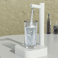 Water Dispenser Countertop 7 Stage Quantitative Water Pump Portable White Electric Desktop for Home Room Office Camping