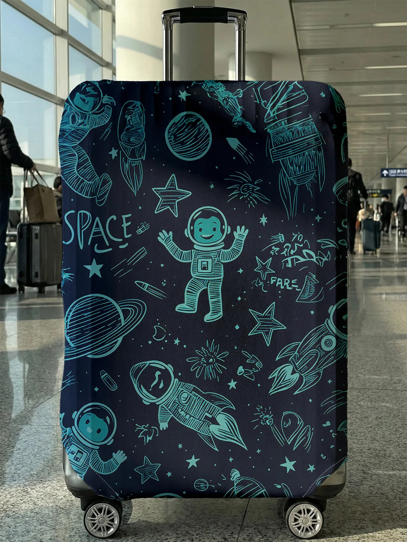 

Cartoon space astronaut luggage protection cover, suitable for 18-32 inch luggage covers, luggage handle gloves, travel accessor