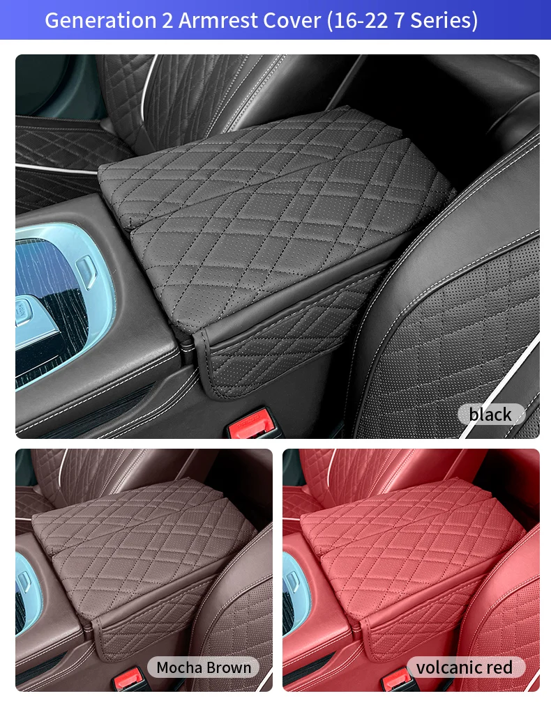 Für BMW G30 G32 6GT F10 G05 G06 G07 G11 G12 X5 G05 X6 G06 X7 G07 Auto Center Konsole Armlehne Schutz Abdeckung Pad Mit Lagerung Tasche – Detail 13