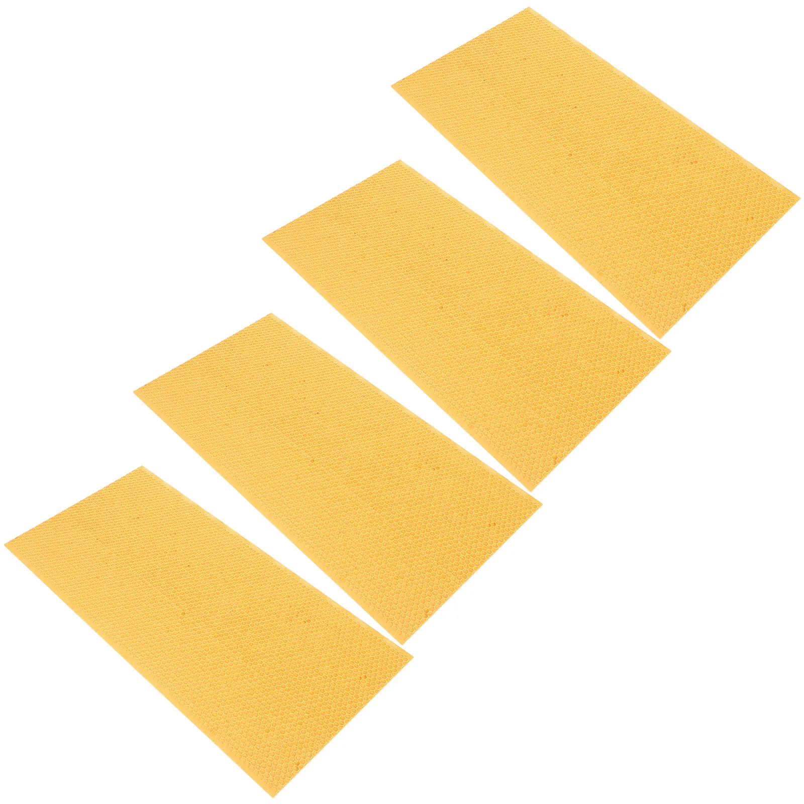 4Pcs Beeswax Honeycomb Foundation Sheet Deep Coated Beehive Wax Board for Beekeeping Equipment Bee Frame Crafting Natural Wax