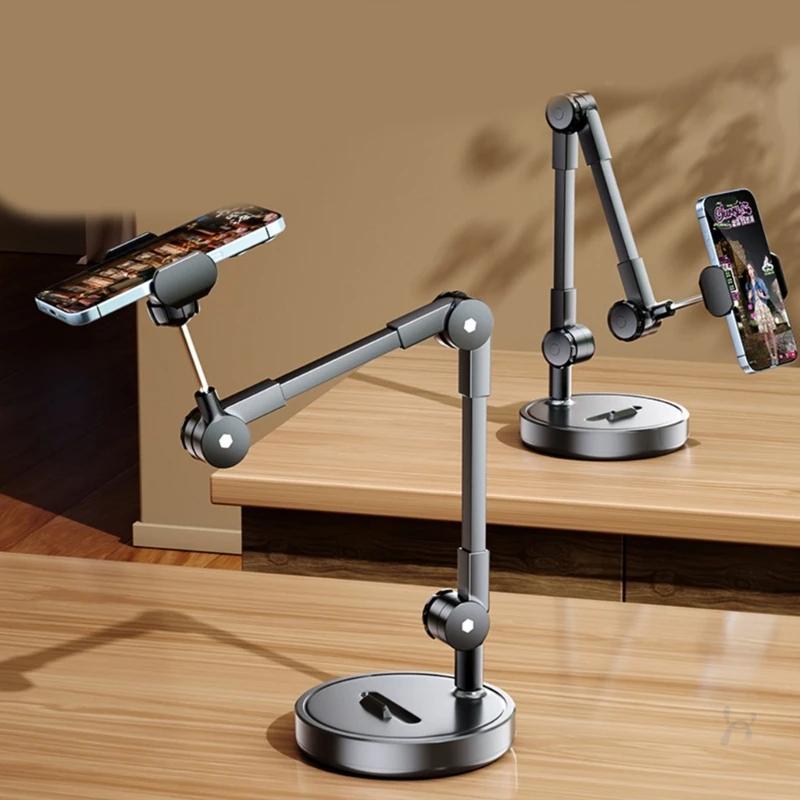 

Cellphone Stand, Adjustable Height & Overhead Camera Phone Mount for Desk Flexible Arm Phone Holder best sale