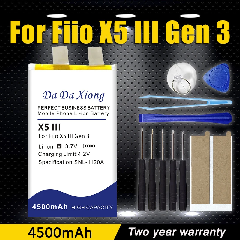 X5 III 4500mAh Battery Cell For Fiio X5 III Gen 3 Player Batteries + Tools