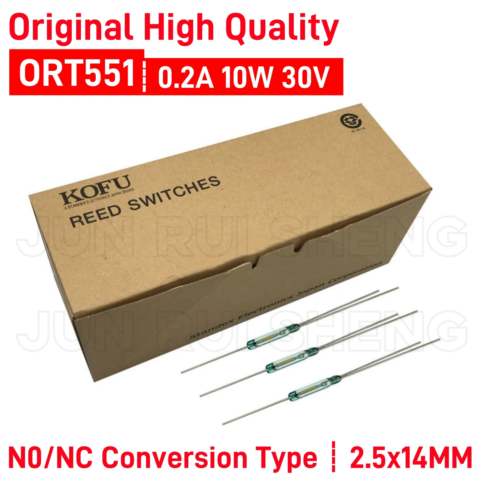 10PCS Original ORT551 Reed Contact Switch 3 Pin 2.5*14MM Normally Open Normally Closed NO/NC Conversion Magnetic Control Sensor