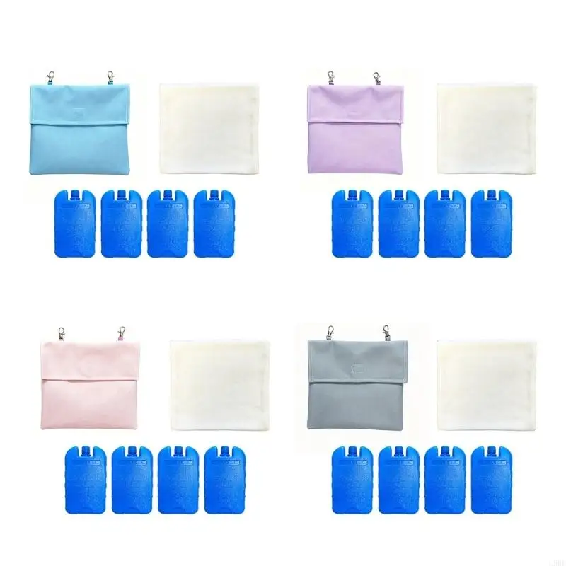 L9BE Hanging Ice Pack Sleeve for Small Animals Rabbits & Guinea Pigs (2pcs Ice Packs)
