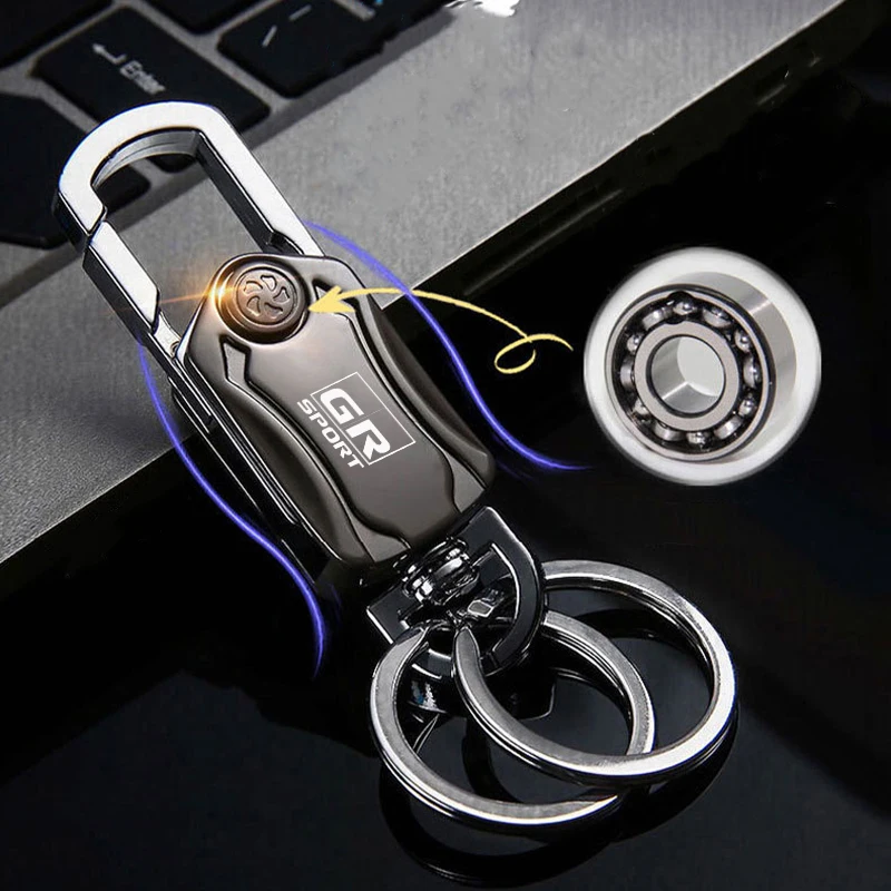 Multifuction Car Metal Keychain Key Ring Beer Opener Fidget Spinner for Toyota GR Sport GR GAZOO RACING Sport RAV4 Prado Prius