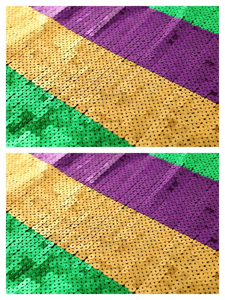 Robe à paillettes Mardi Gras rayée pour femmes, bloc de couleurs, manches courtes, ample, t-shirt à paillettes scintillantes, Costume de Festival de carnaval