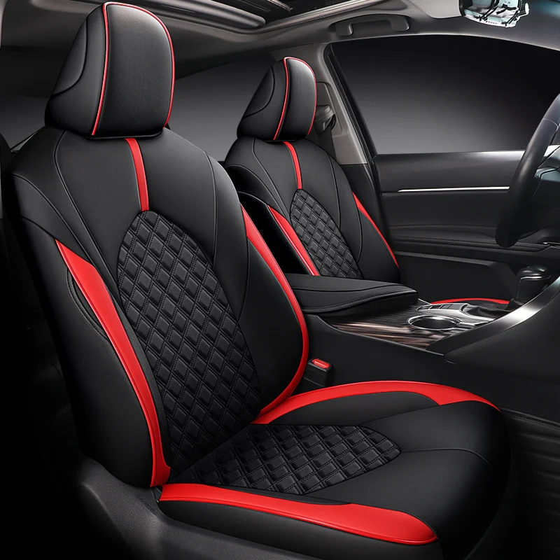 High-Grade Custom Fit Car Seat Covers For Toyota Camry 2018-2024 Artificial Leather Protection Seat Cushion Accessories-Full Set