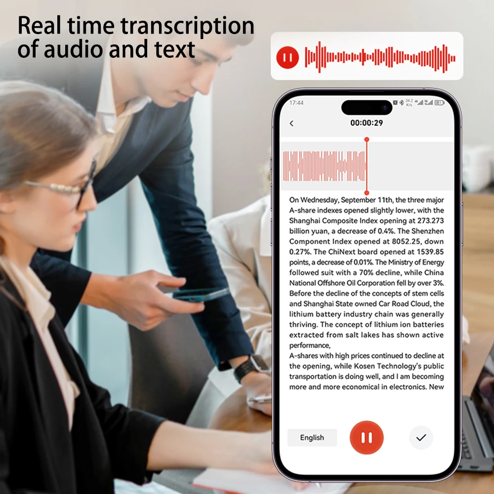 AI Voice Recorder App Control Voice Recorder Transcribe Summarize LanguageTranslation Smart Magnet Adsorb 8GB 16GB Dictaphone