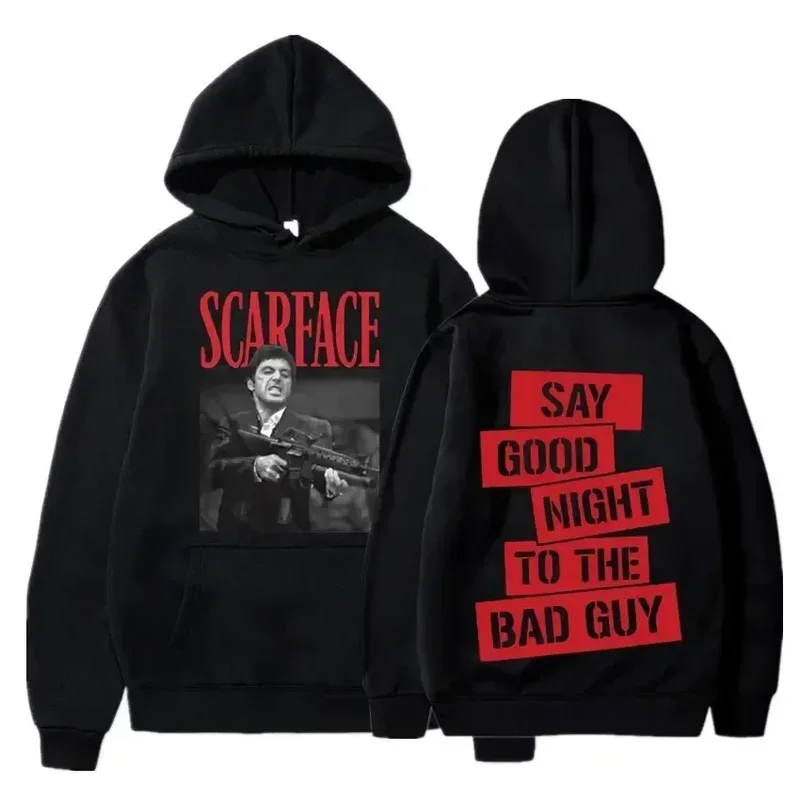 Movie Scarface Tony Montana Graphic Hoodie Men Women Casual Vintage Hip Hop Punk Hoodies Men's Fashion Rock Oversized Sweatshirt