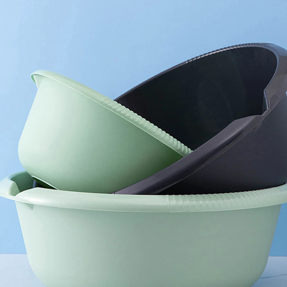 

2pcs Plastic Wash Thickened Large Capacity Multi-Functional Household Bath Kitchen Face Washing Round Dish Basin Foot Soaking
