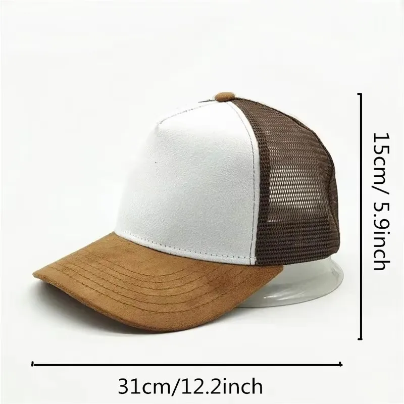 Unisex 5-Panel Mesh Wildleder Trucker Hut Männer Baseball Cap Frühling Sommer Atmungsaktive Sporthüte – Detail 3