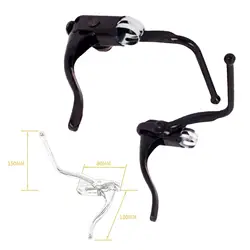 2x Bicycle Double Brake Lever Road Bike Brake Levers Replacement Bicycle Handlebar Brake Lever for BMX Folding Bicycles Black