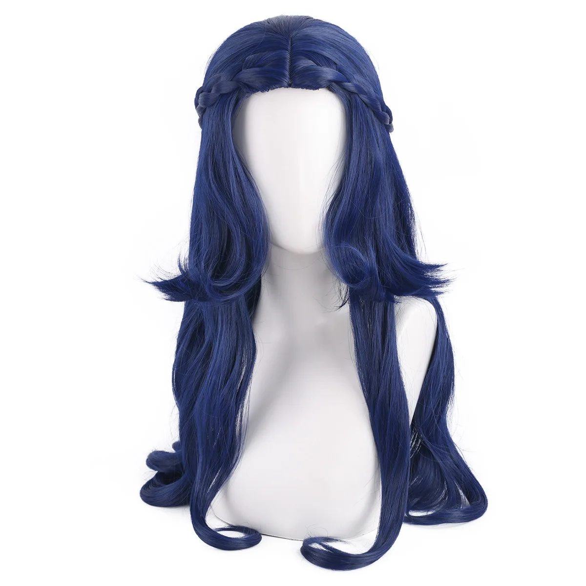 Pelucas de psicólogo de Cosplay Identity V, pelo sintético resistente al calor, peluca de Cosplay de Ada Mesmer azul oscuro + gorro de peluca gratis