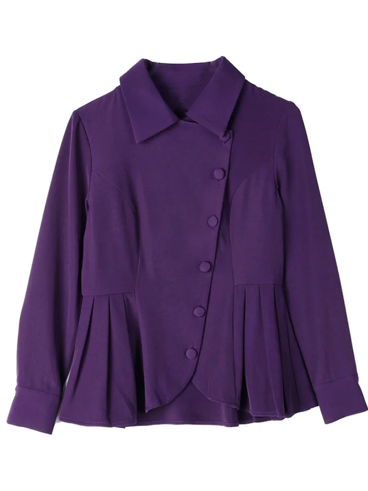 peplum shirts women pelum blouses women long sleeve purple tops