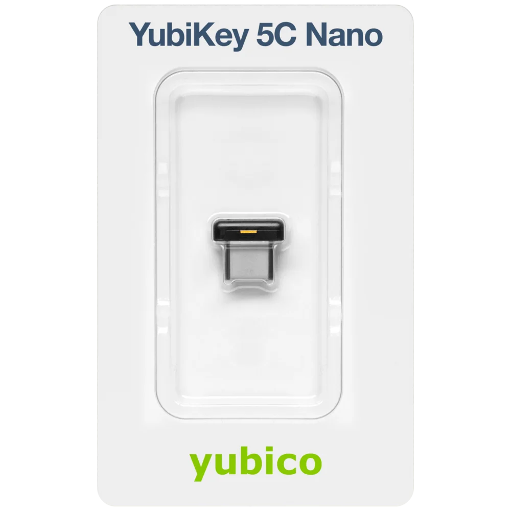 Yubikey Yubico 5c Nano USB-C Security Key，WebAuthn, FIDO2 CTAP1, FIDO2 CTAP2, Universal 2nd Factor (U2F)