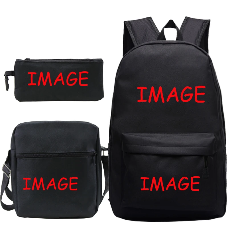 DIY Backpack Dropshipping Customer Backpack Student Schoolbag 3Pcs/Sets Shoulder Bags Custom Logo Bags Men Book Bags Mochila