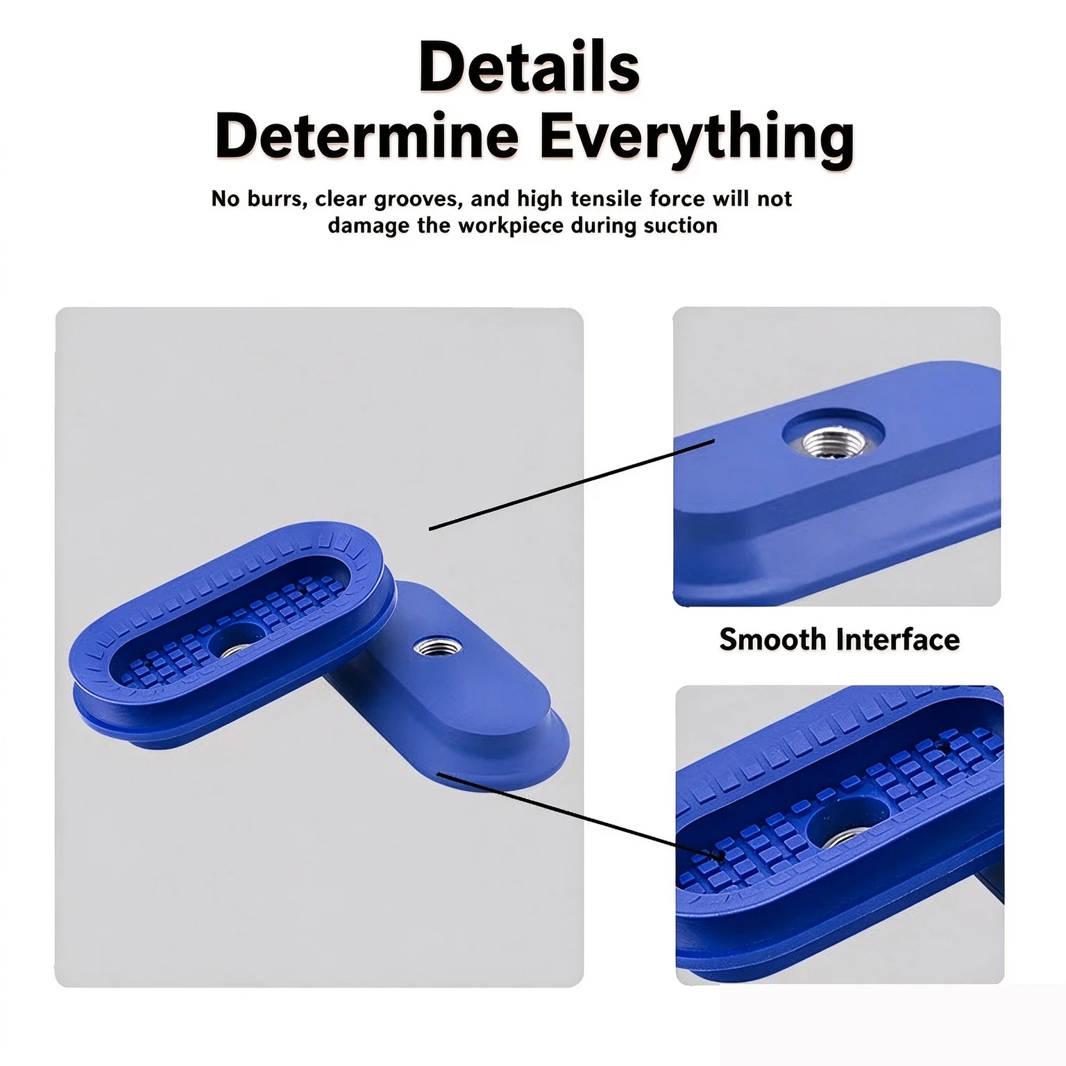 Oval Shaped Robotic Arm Vacuum Suction Cup SAOF/SAOB Series With Connecting Rod For Handling Metal Sheets SAOF-50X16 SAOB-60X30