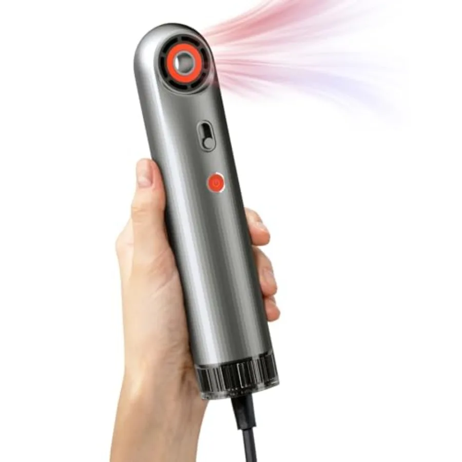 

Mini High-Speed Hair Dryer 110 000 RPM Fast Drying Portable Blow Dryer 0.55lb Ultra-Lightweight 200M Negative Ions Smart Temp C