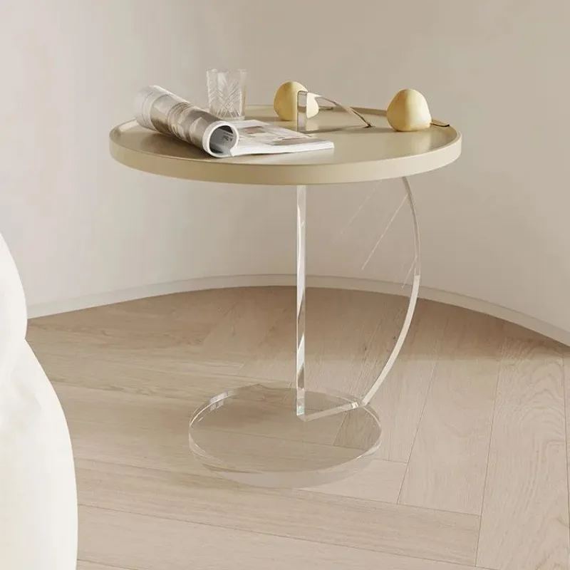 Light Luxury Cream Sofa Side A Few Acrylic Coffee Table Small Side Table Living Room Bedroom Bay Window Mini End Table