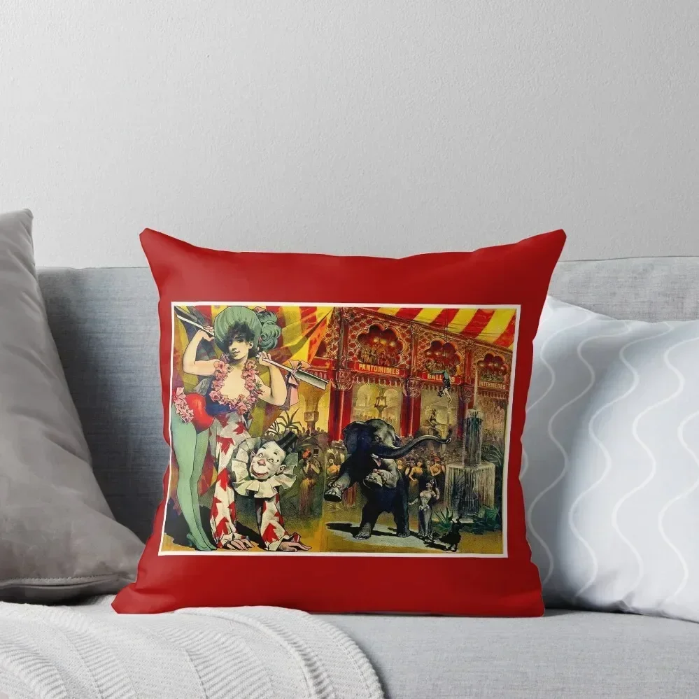 

CIRCUS : Vintage 1890 Circus Advertising Print Throw Pillow Anime Decorative Sofa Cushions luxury sofa pillows pillow
