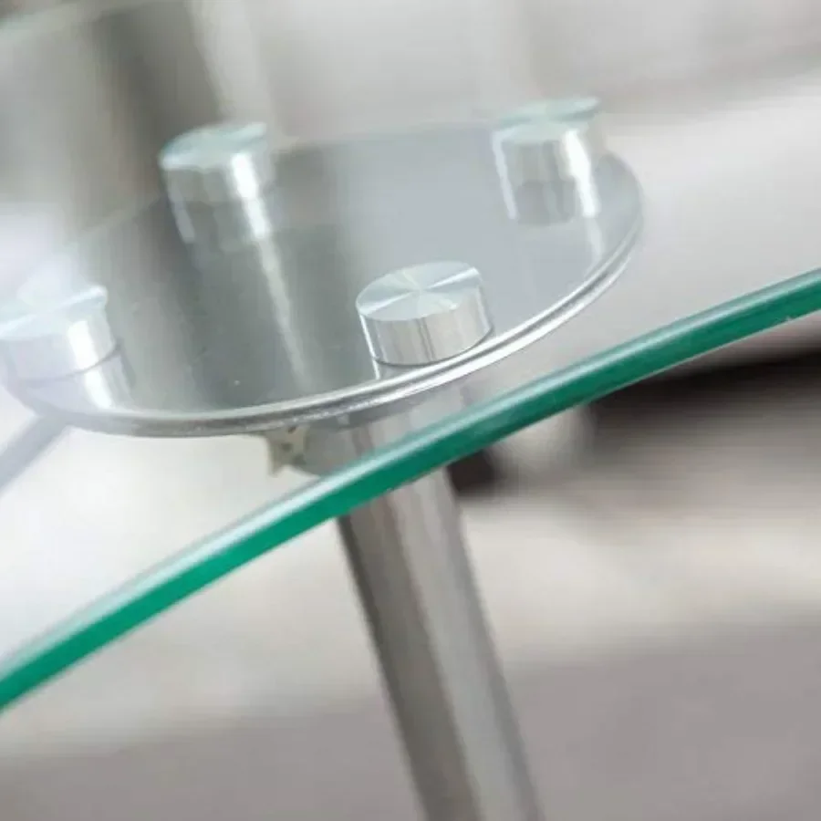 Clear Glass and Aluminum Laptop Stand with Casters