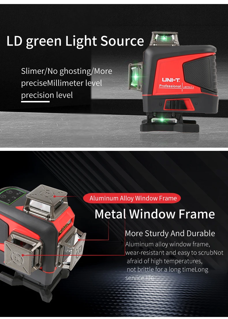 UNI-T LM576LD-e poziom zielony Laser 3D 12-liniowy instrument do przyklejenia na ścianę samopoziomujący zdalne sterowanie wewnętrzne narzędzie