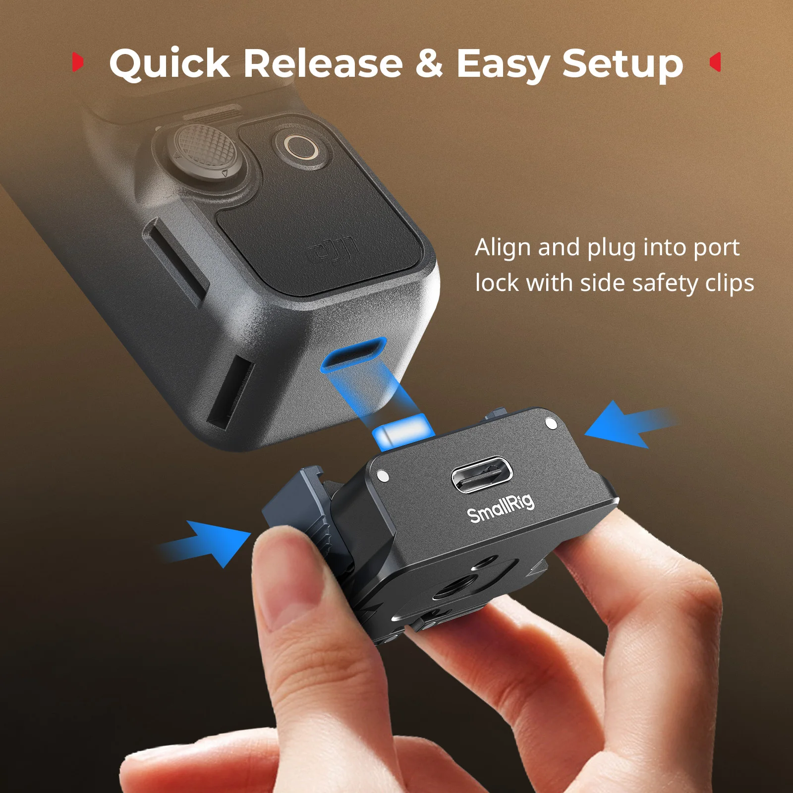Płytka adaptera baterii SmallRig do DJI Osmo Pocket 3 z silikonową podkładką ochronną, interfejs 5-w-1 do kamer sportowych 5376 — zdjęcie produktu 5