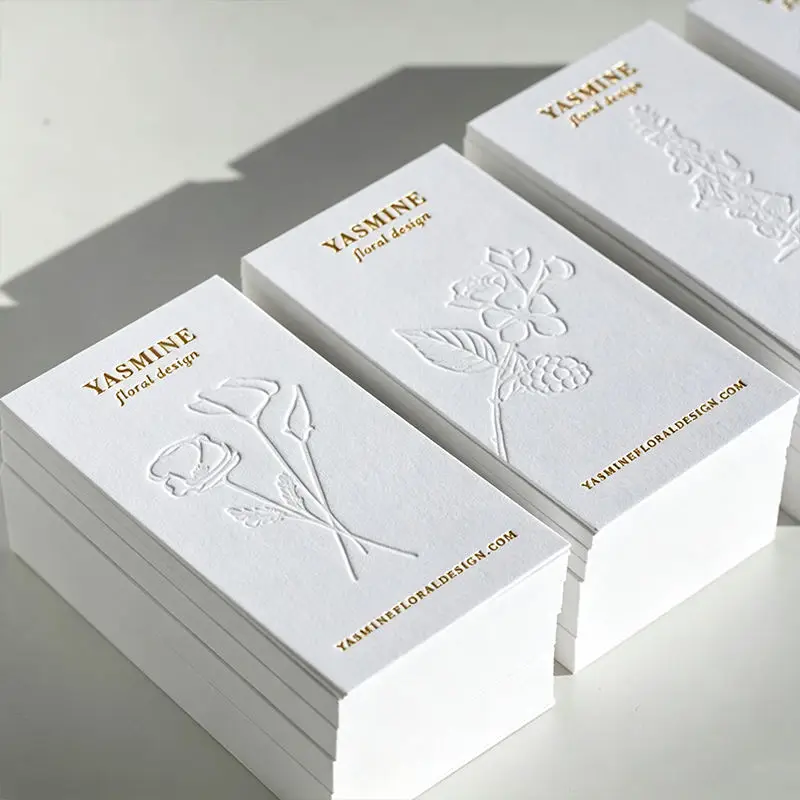 Double Sided Custom Gold Foil Business Cards 300gsm Thick Cardstock Luxury Personalized Name Visiting Cards Wholesale Printing
